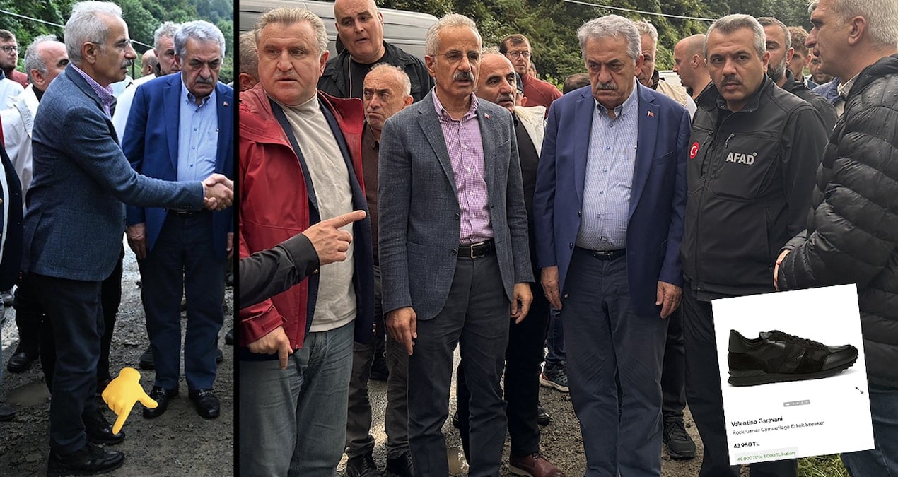 Bakan bey 44 bin liralık ayakkabıyla sel teftişinde