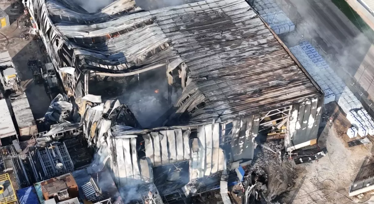 Başiskele’de Yangın Dronla Görüntülendi