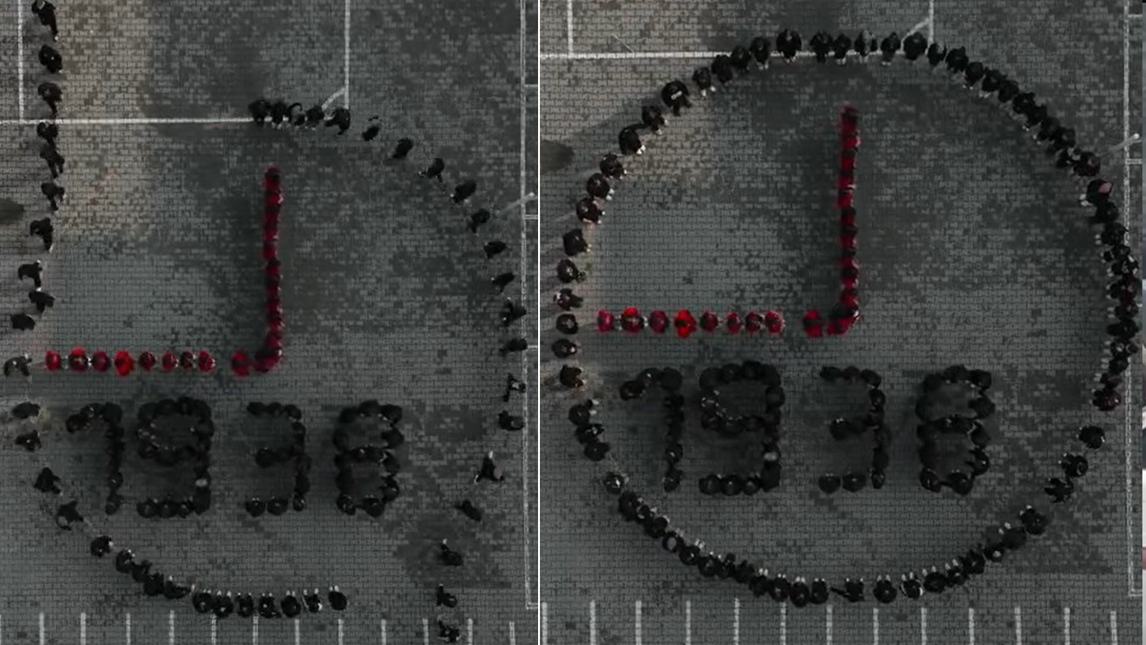 Ortaokul öğrencilerinden 10 Kasım koreografisi