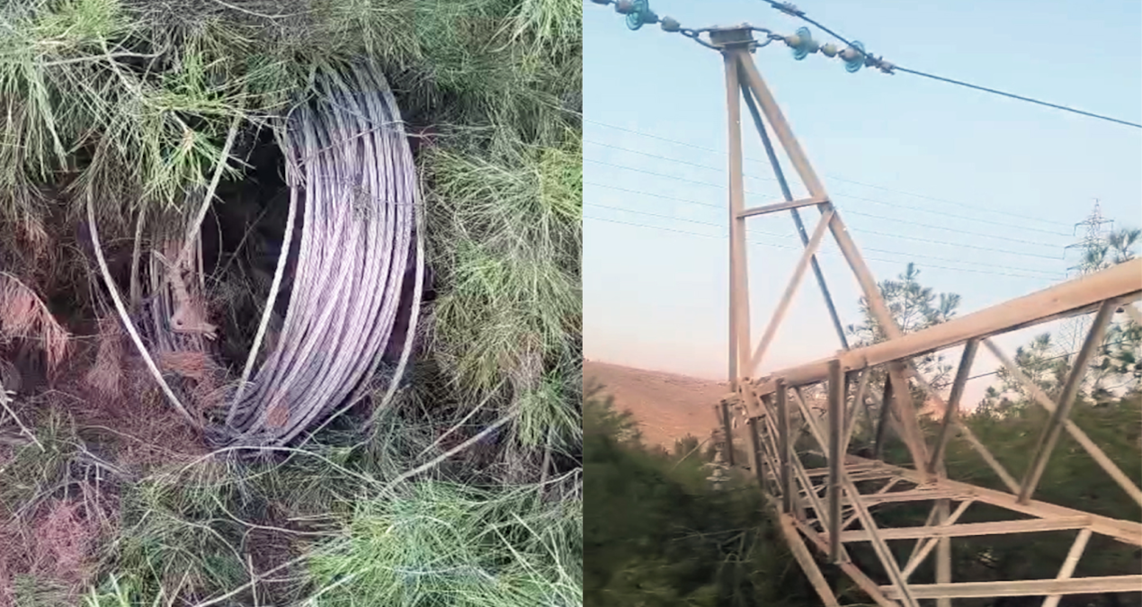 Hırsızlar telleri direkleri ile çaldı: Bütün ilçe elektriksiz kaldı