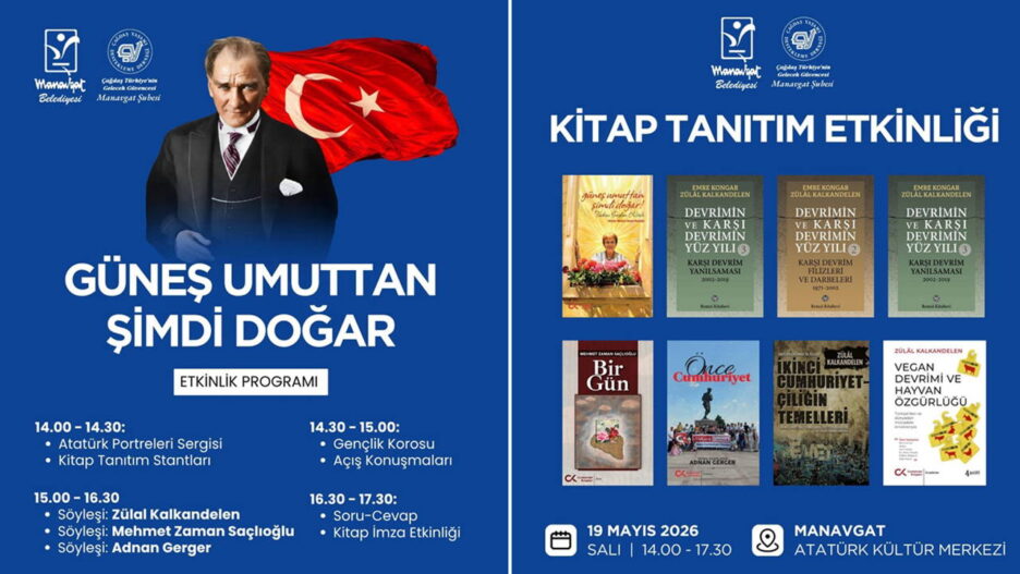 Manavgat’ta 19 Mayıs Aydınlanma Şenliği: Cumhuriyet Sevdalıları ve Yazarlar Bir Araya Geliyor